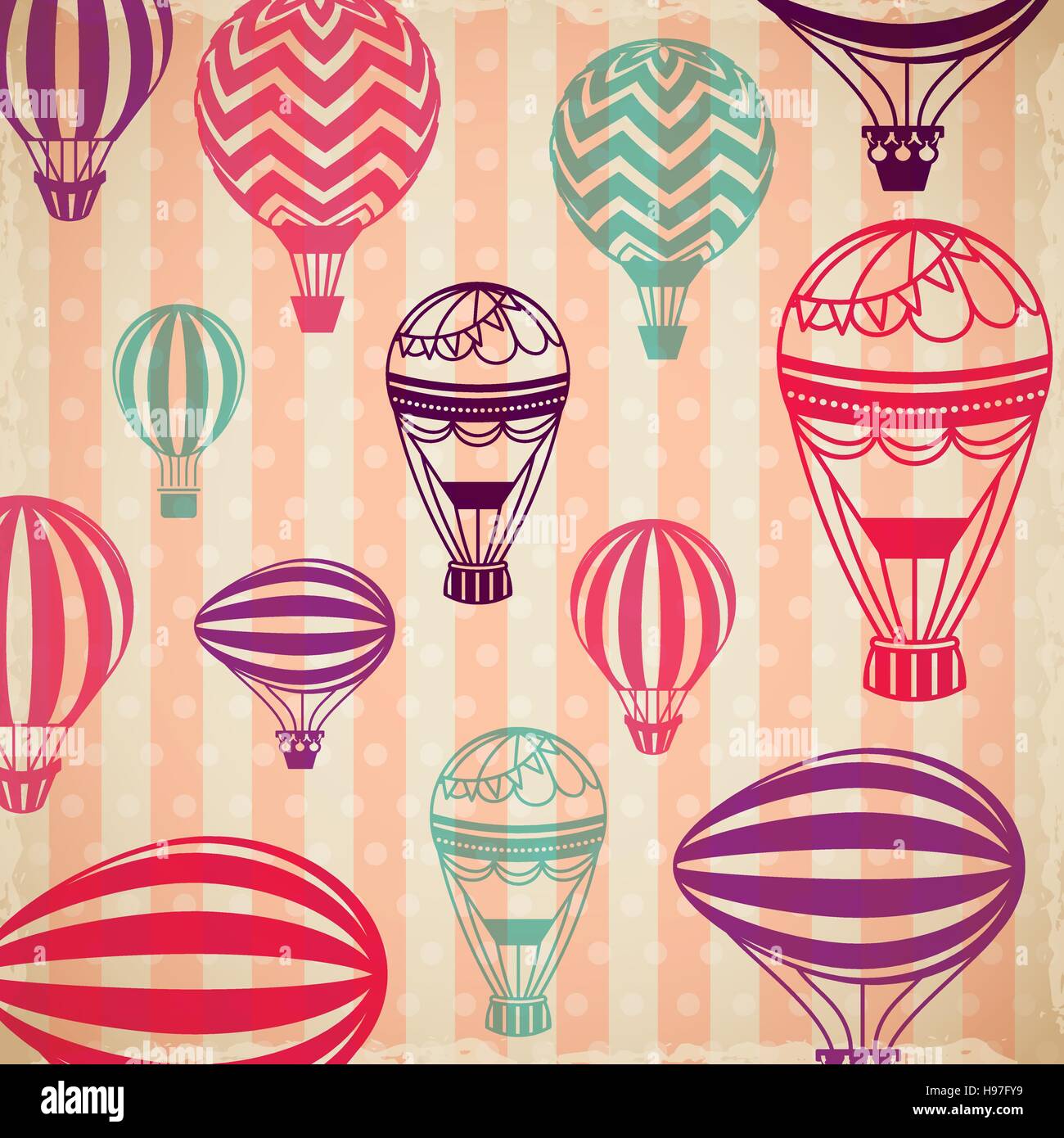 air balloons background. colorful design. vector illustration Stock Vector