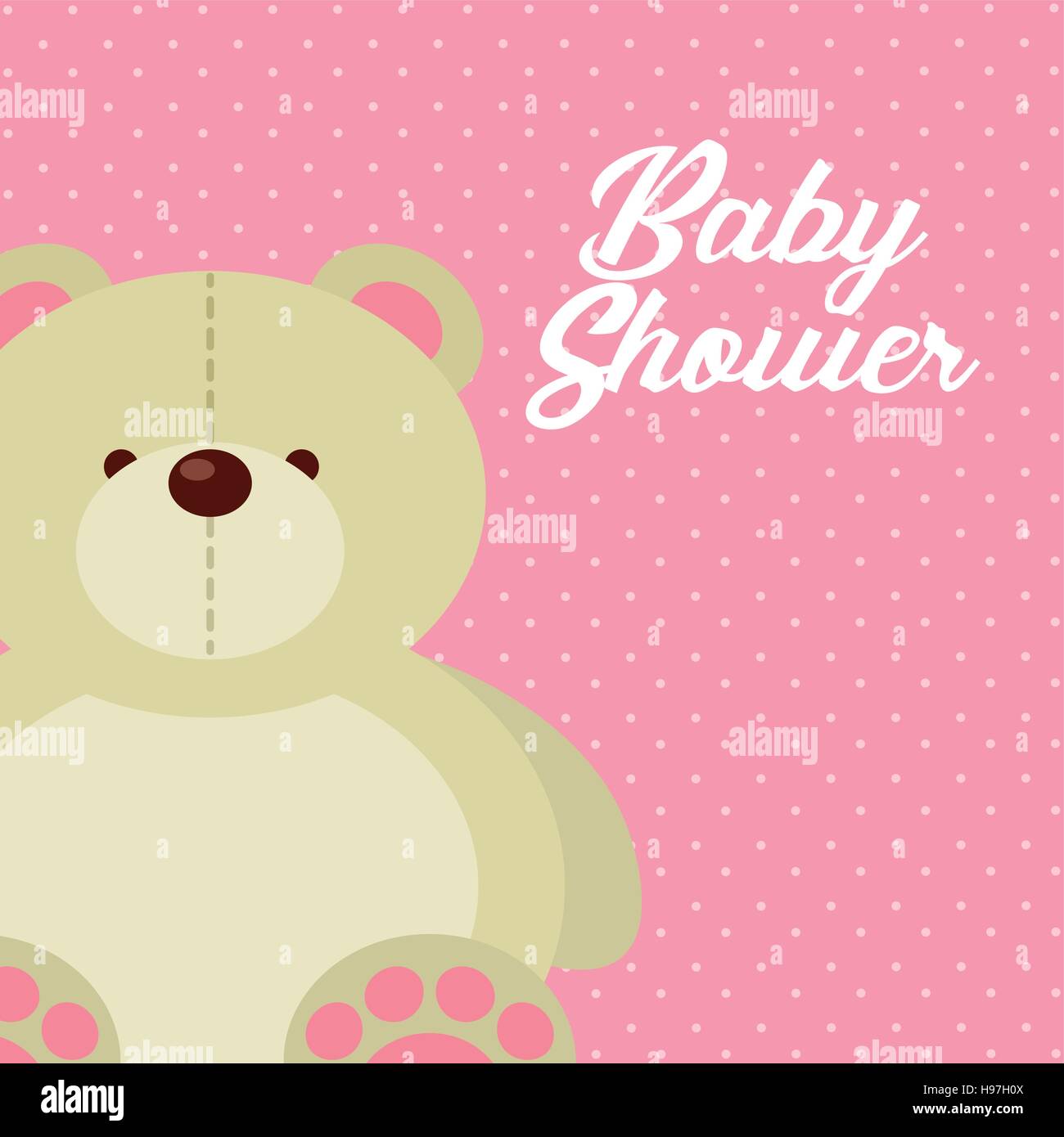 baby shower card with cute bear icon. colorful design. vector ...