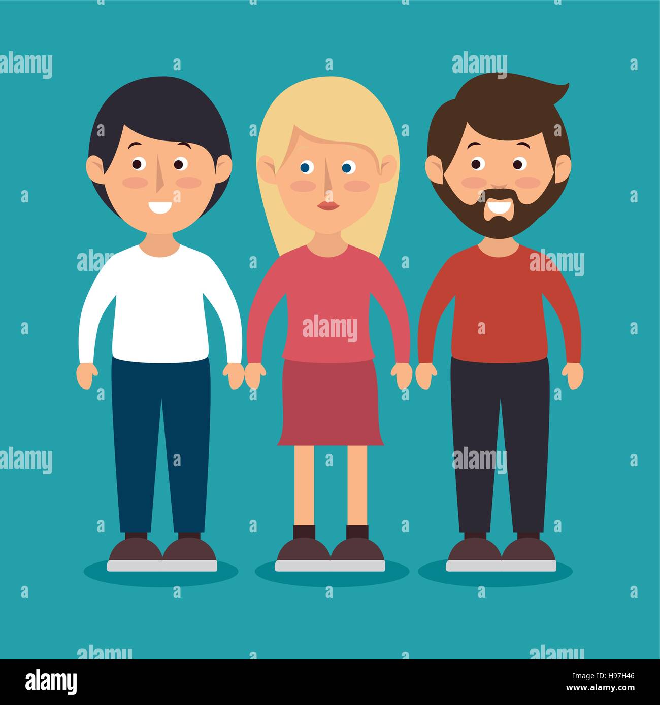 friendship woman men together vector illustration eps 10 Stock Vector ...
