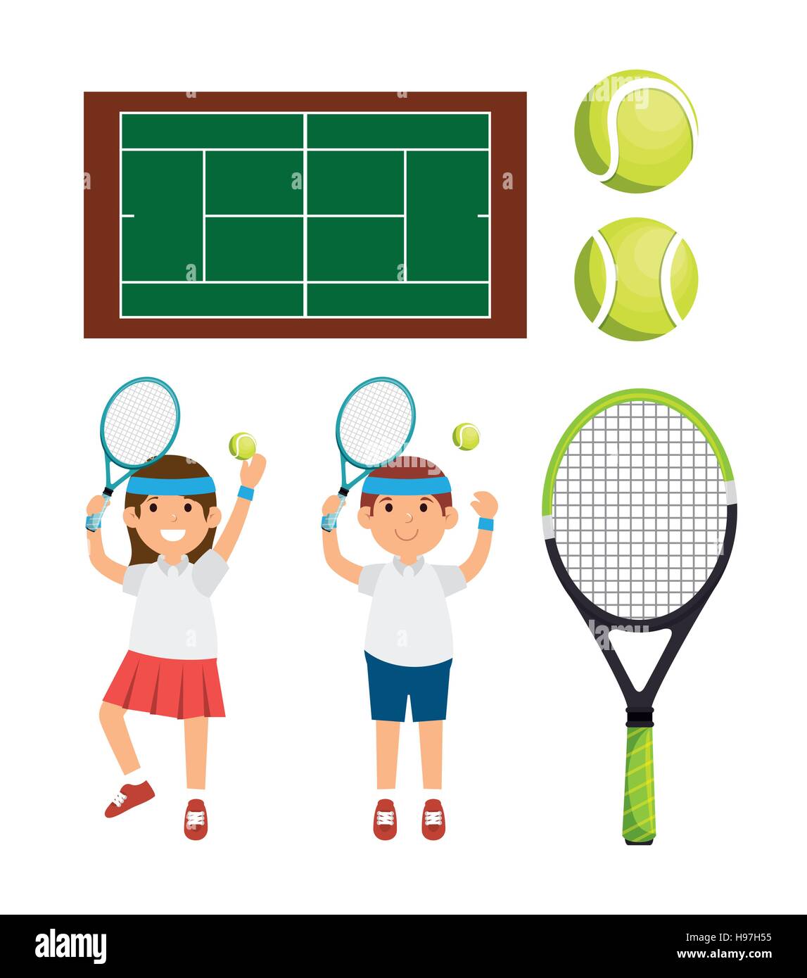 tennis player character racket balls court vector illustration eps 10 ...
