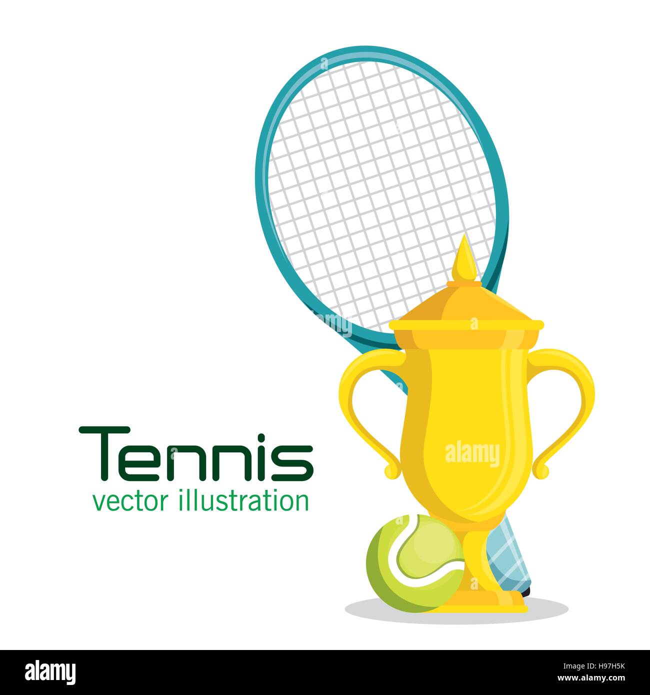 trophy racket and ball tennis poster vector illustration eps 10 Stock ...