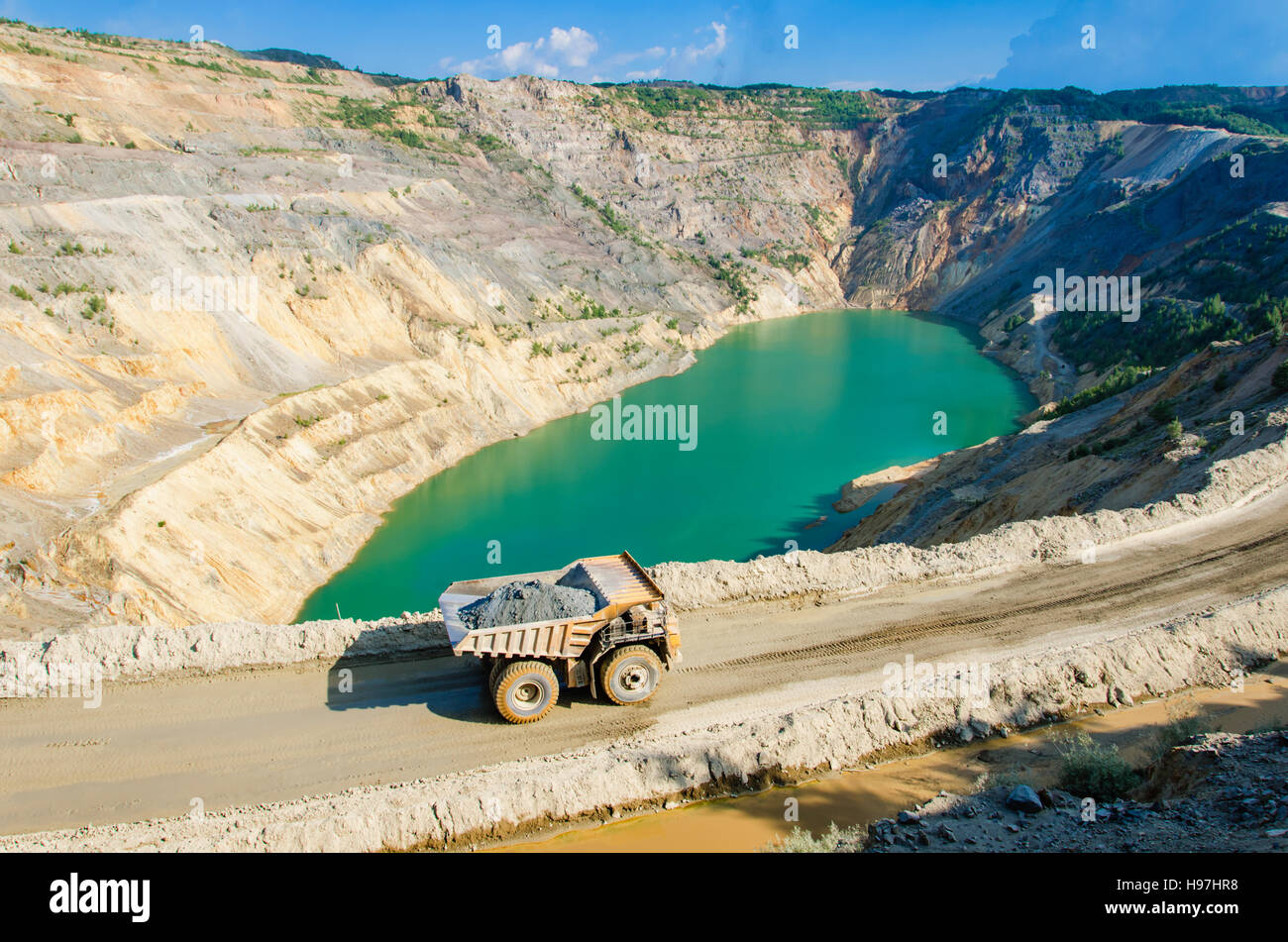 Open pit of the quarry filled with water Stock Photo Alamy