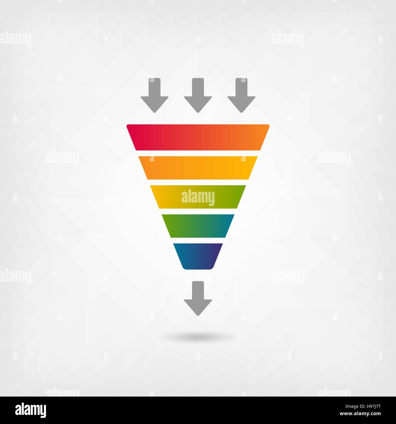 Rainbow color marketing funnel vector hi-res stock photography and