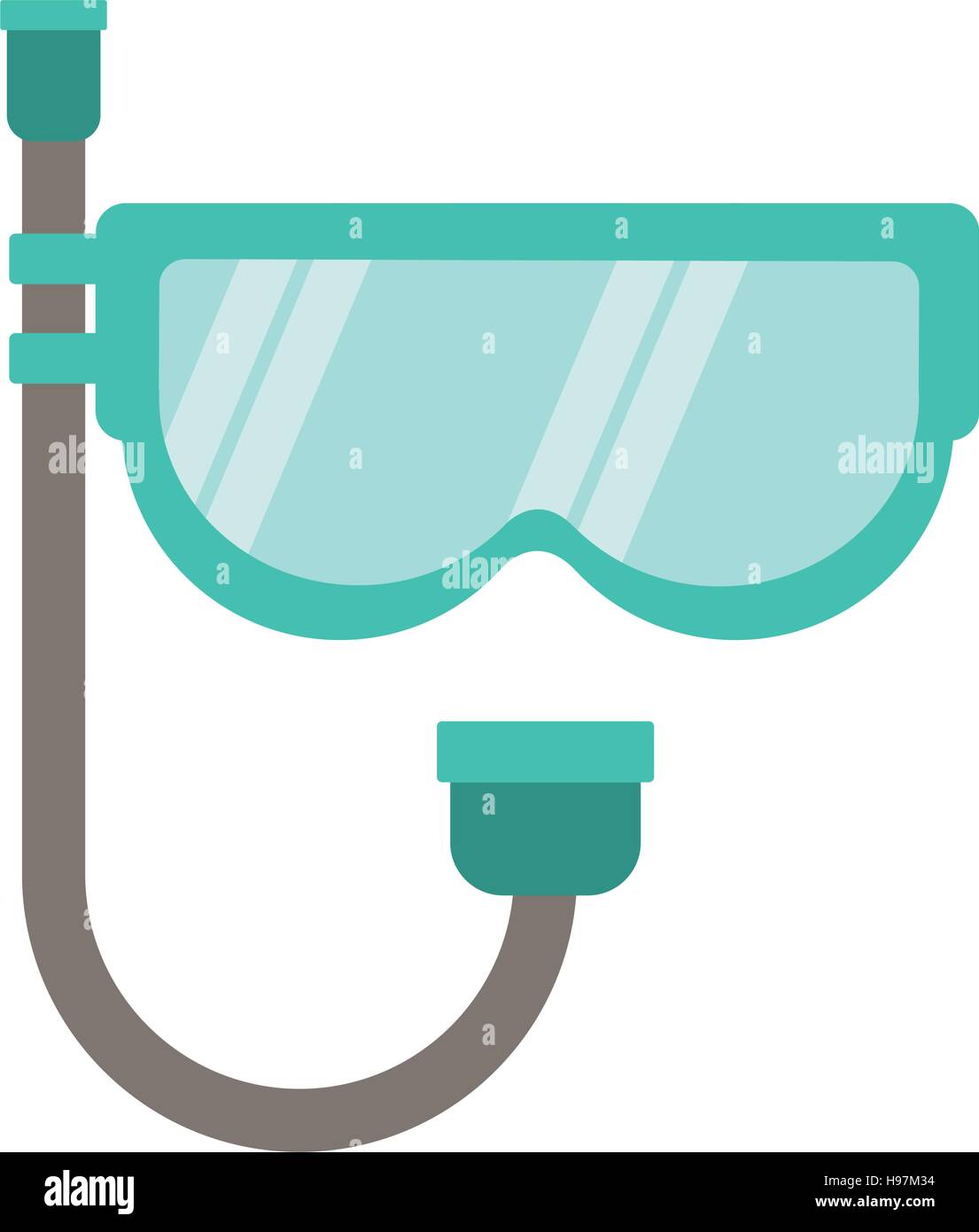 full color with mask of diving and snorkel vector illustration Stock ...