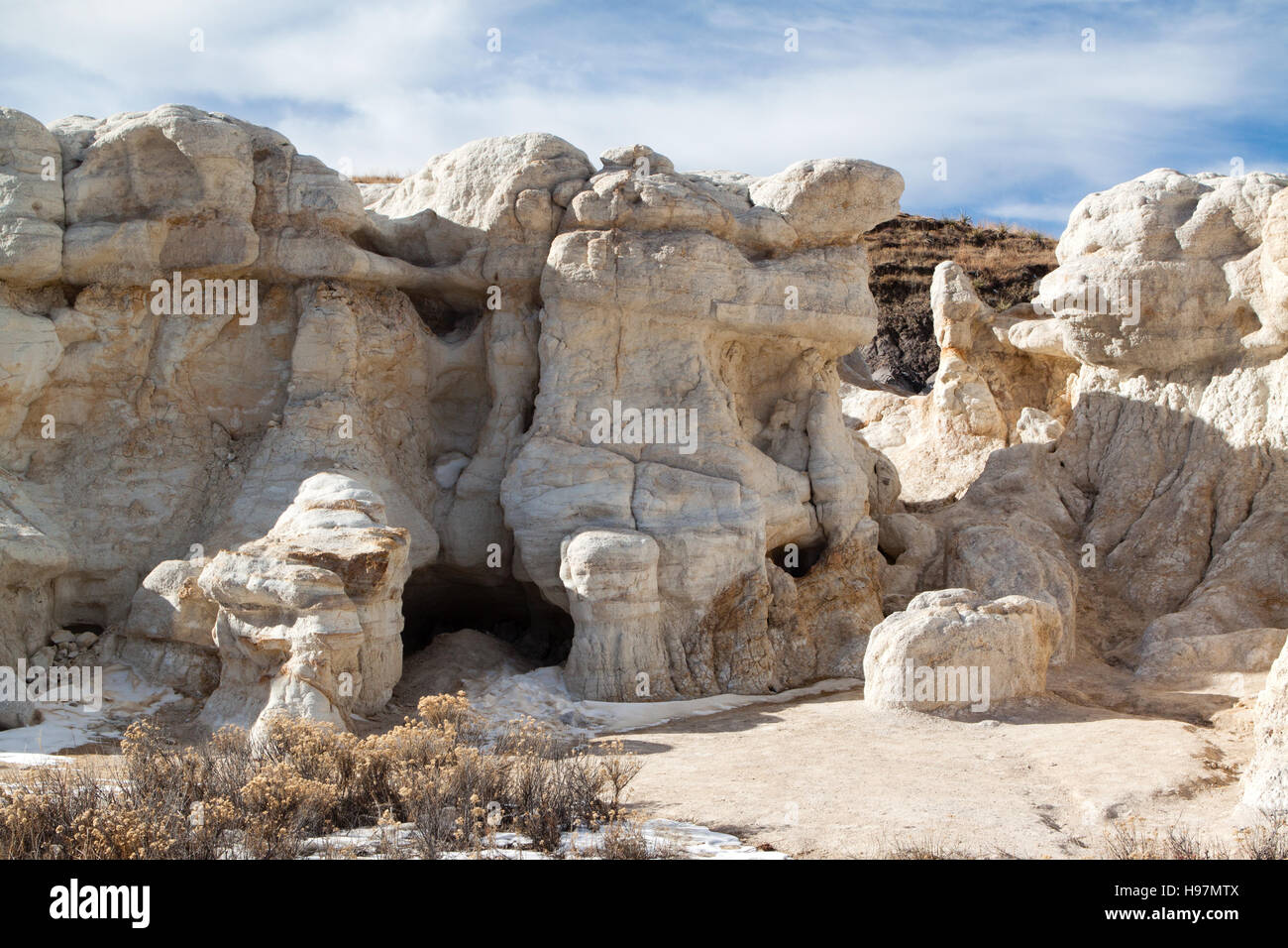 Clay formations in the Paint Mines Interpretive Park near Calhan, Colorado, USA Stock Photo