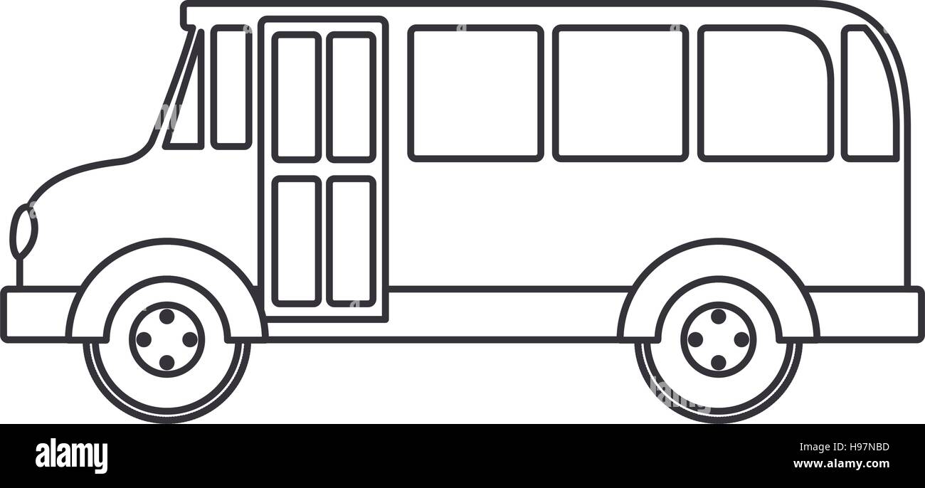 silhouette school bus with wheels Stock Vector Image & Art Alamy