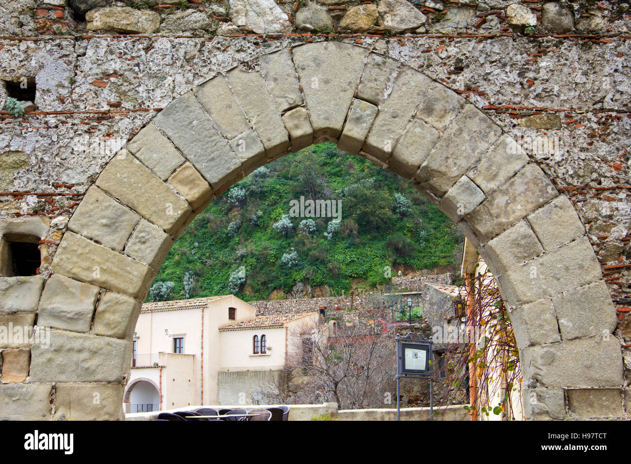 Ancient medieval entrance to the village of Savoca Stock Photo