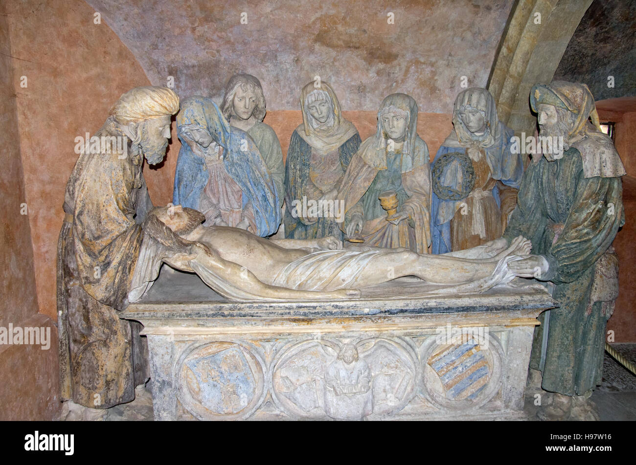 Chaource entombment of Jesus Stock Photo