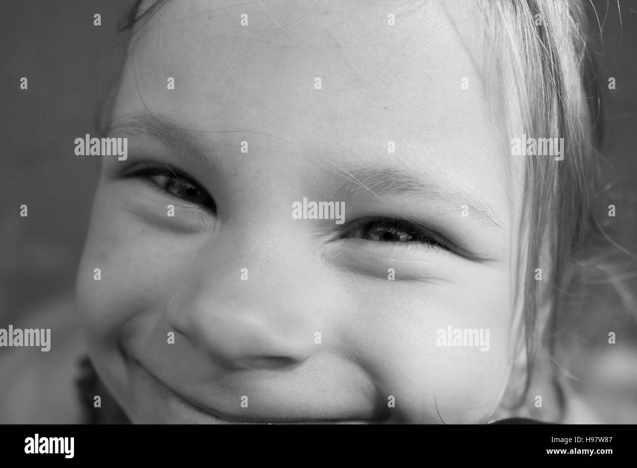 Smiling girl face Black and White Stock Photos & Images - Alamy