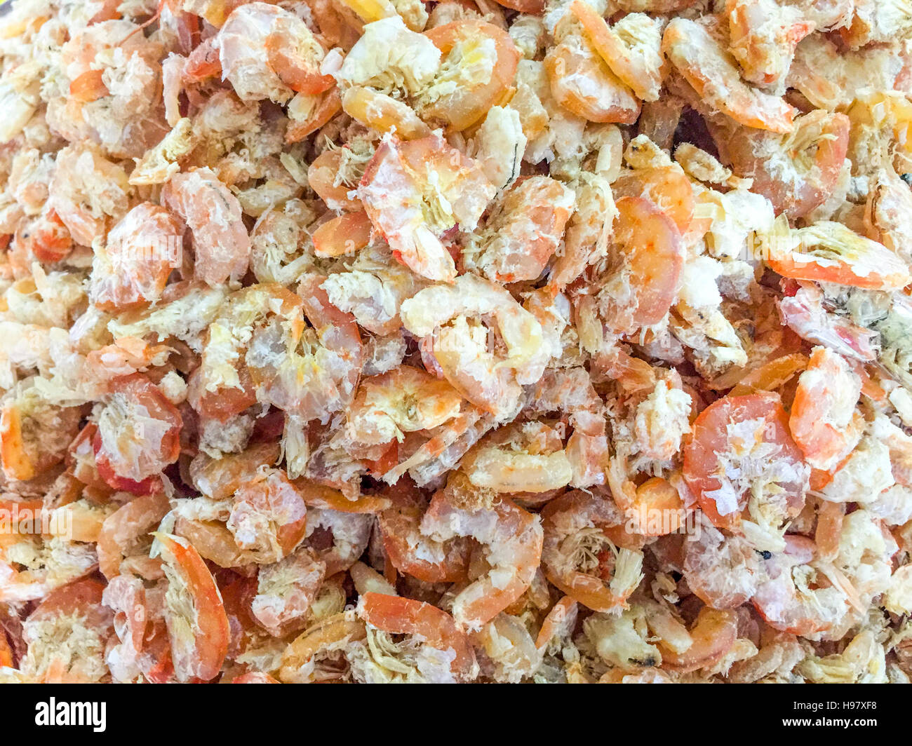 Dried salted shrimp on display at fish market Stock Photo Alamy