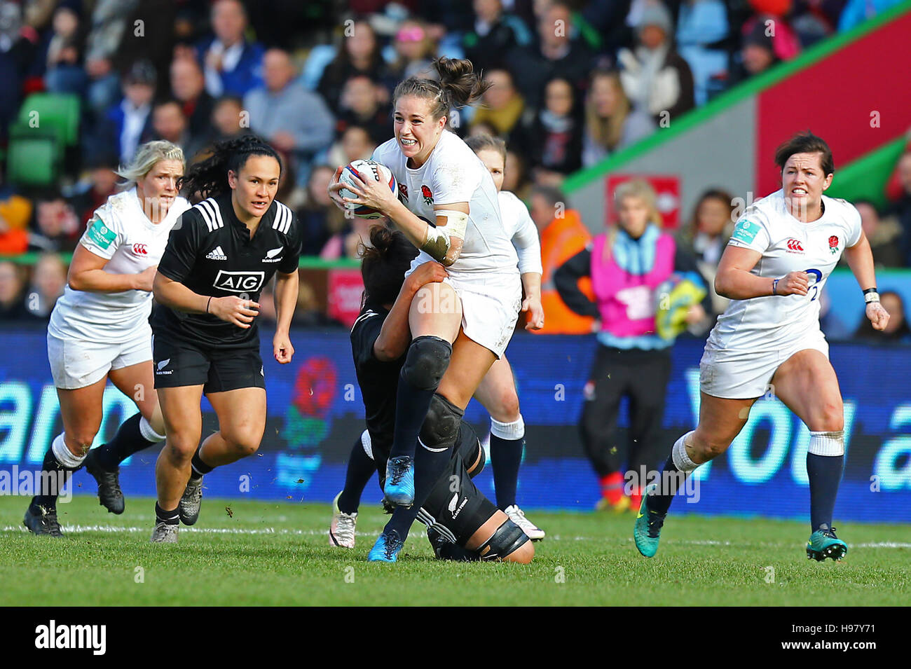 England's Emily Scarratt in action during the Old Mutual Wealth Series ...