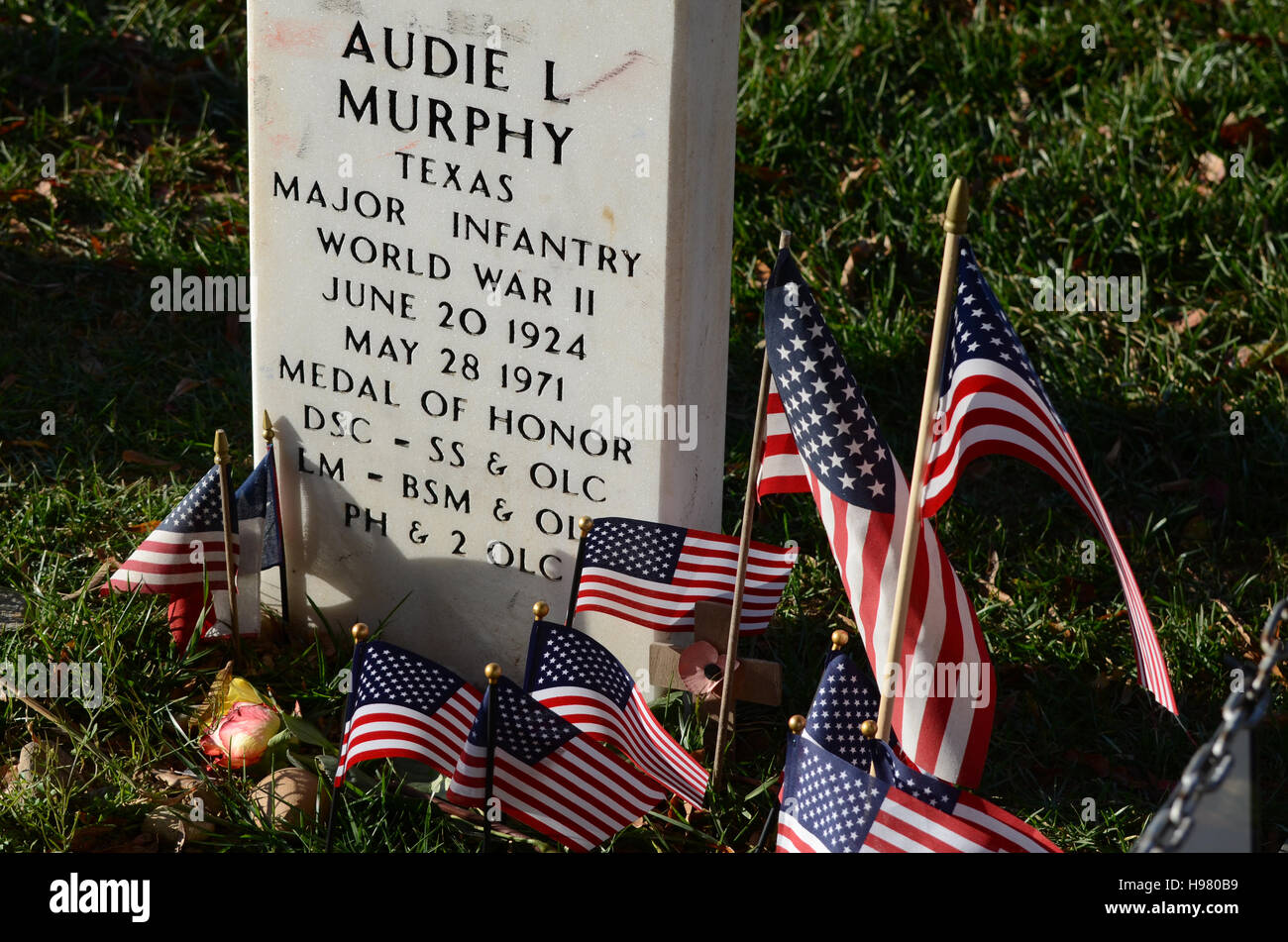 Grave Of Audie Murphy At Arlington National Cemetery Murphy Was