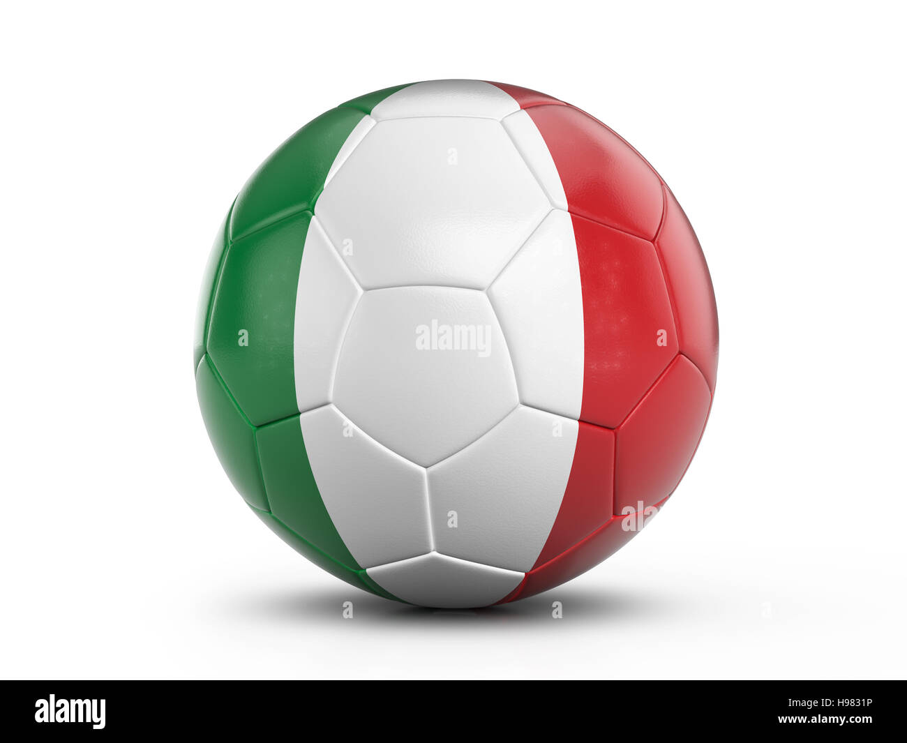 Soccer ball Italy flag on a white background. 3D illustration Stock
