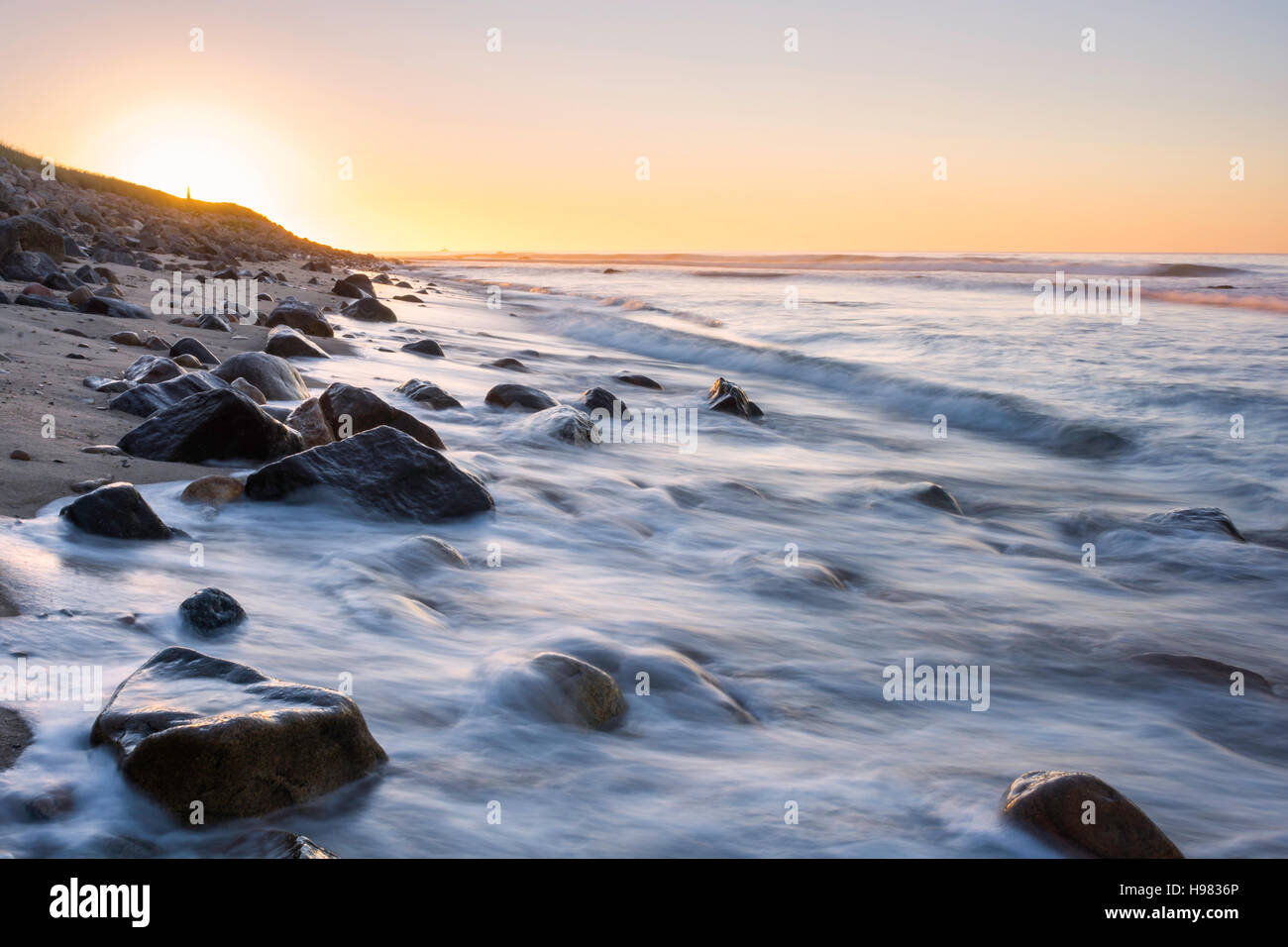 Sunrise over the Atlantic Ocean in Long Island, New York Stock Photo ...