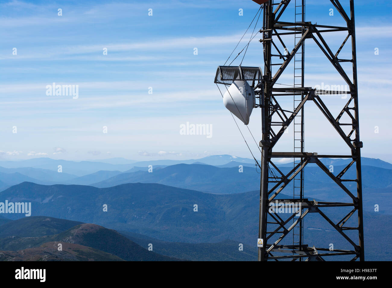 Research radio tower and mountain landscape Stock Photo