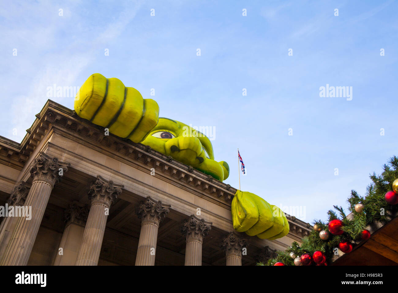 A green, inflatable, giant, orge, that is Shrek visits St George's Hall ...