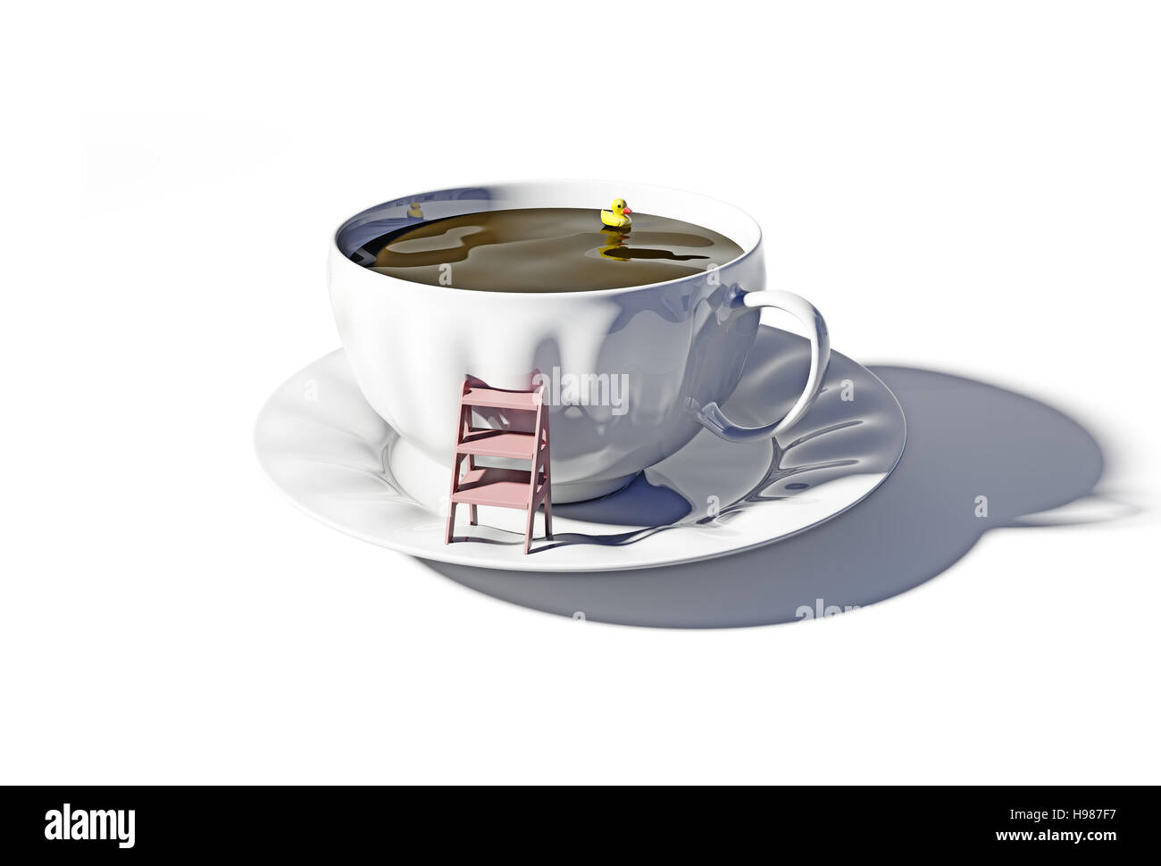 the cup of tea as the bathtub. 3d concept Stock Photo Alamy
