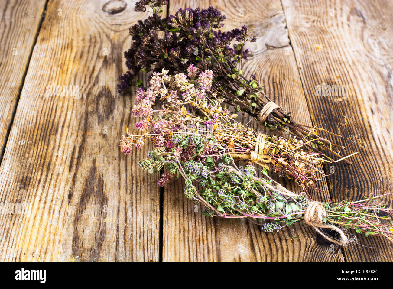 Dried Flowers and Stems of Thyme Studio Photo Stock Photo Alamy