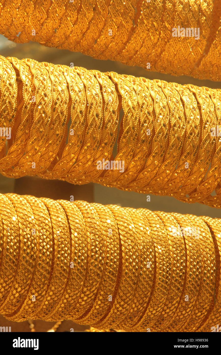 Gold Bracelets Stock Photo Alamy