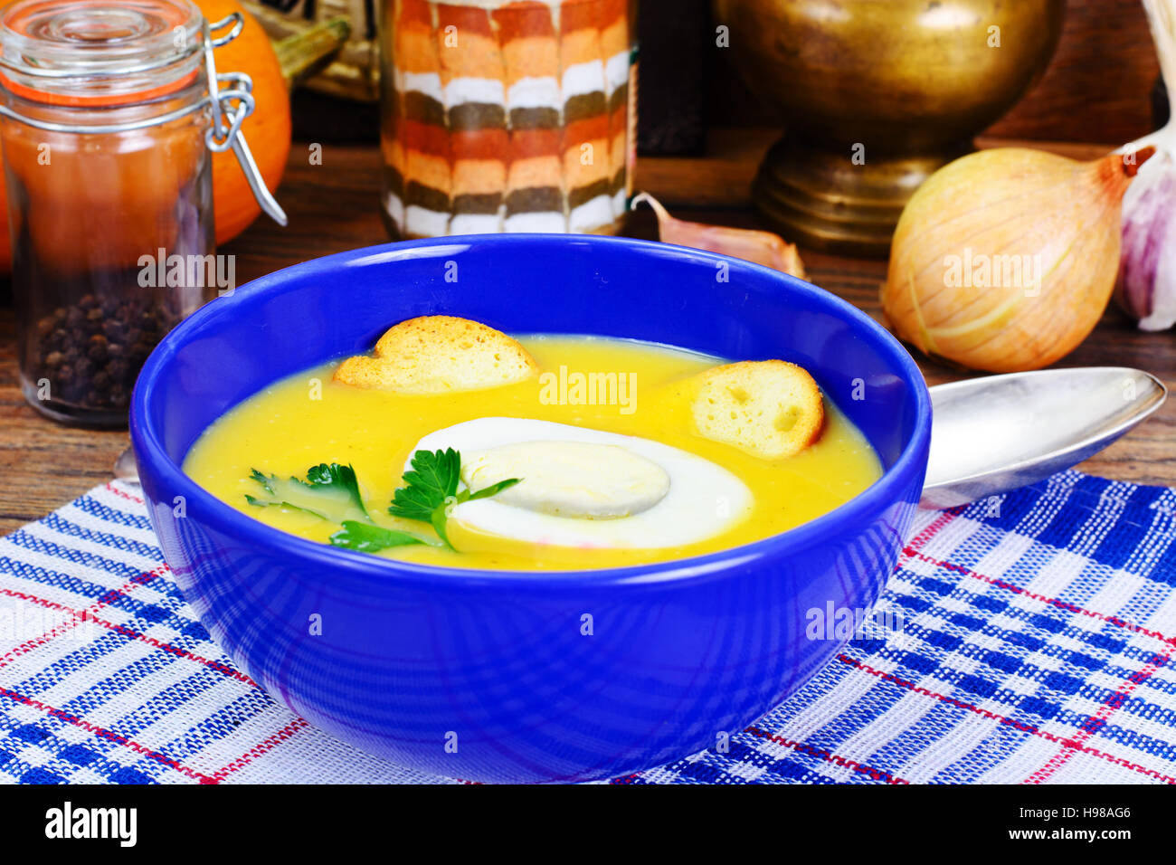 Carrot, Pumpkin Cream Soup Diet Food. Studio Photo Stock Photo Alamy