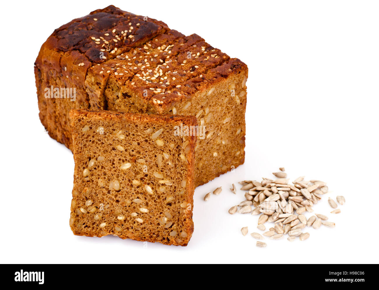 Whole Wheat Bread Isolated on White Background Stock Photo - Alamy