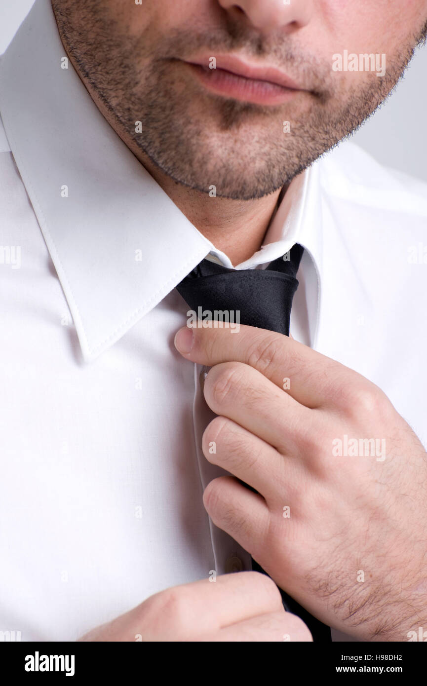 Businessmann wearing a shirt and a tie Stock Photo