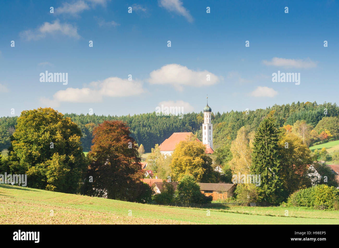 Altenmünster: sanctuary church St. Michael in Violau, Schwaben, Swabia, Bayern, Bavaria, Germany Stock Photo