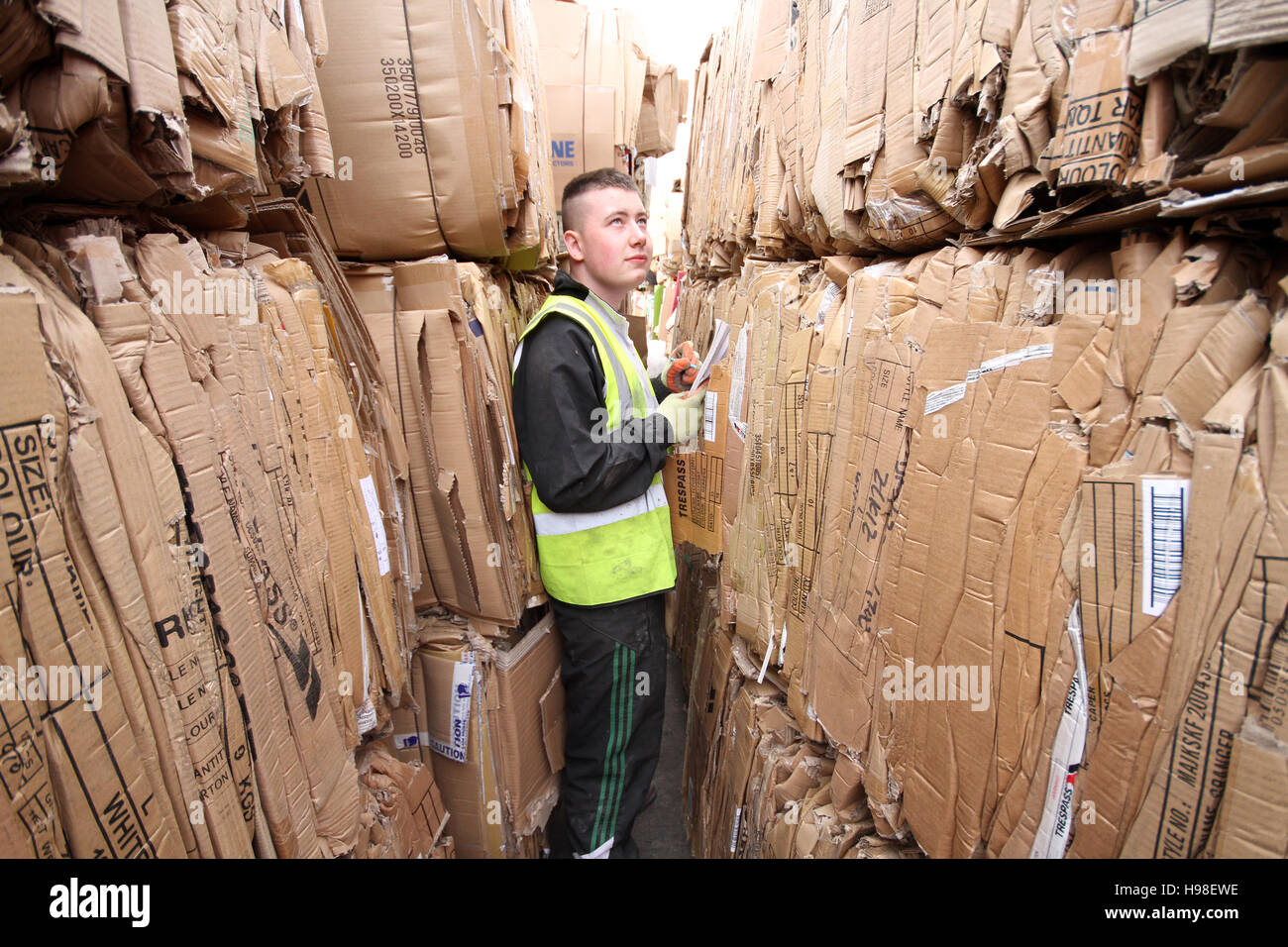 Recycling paper and doors Stock Photo