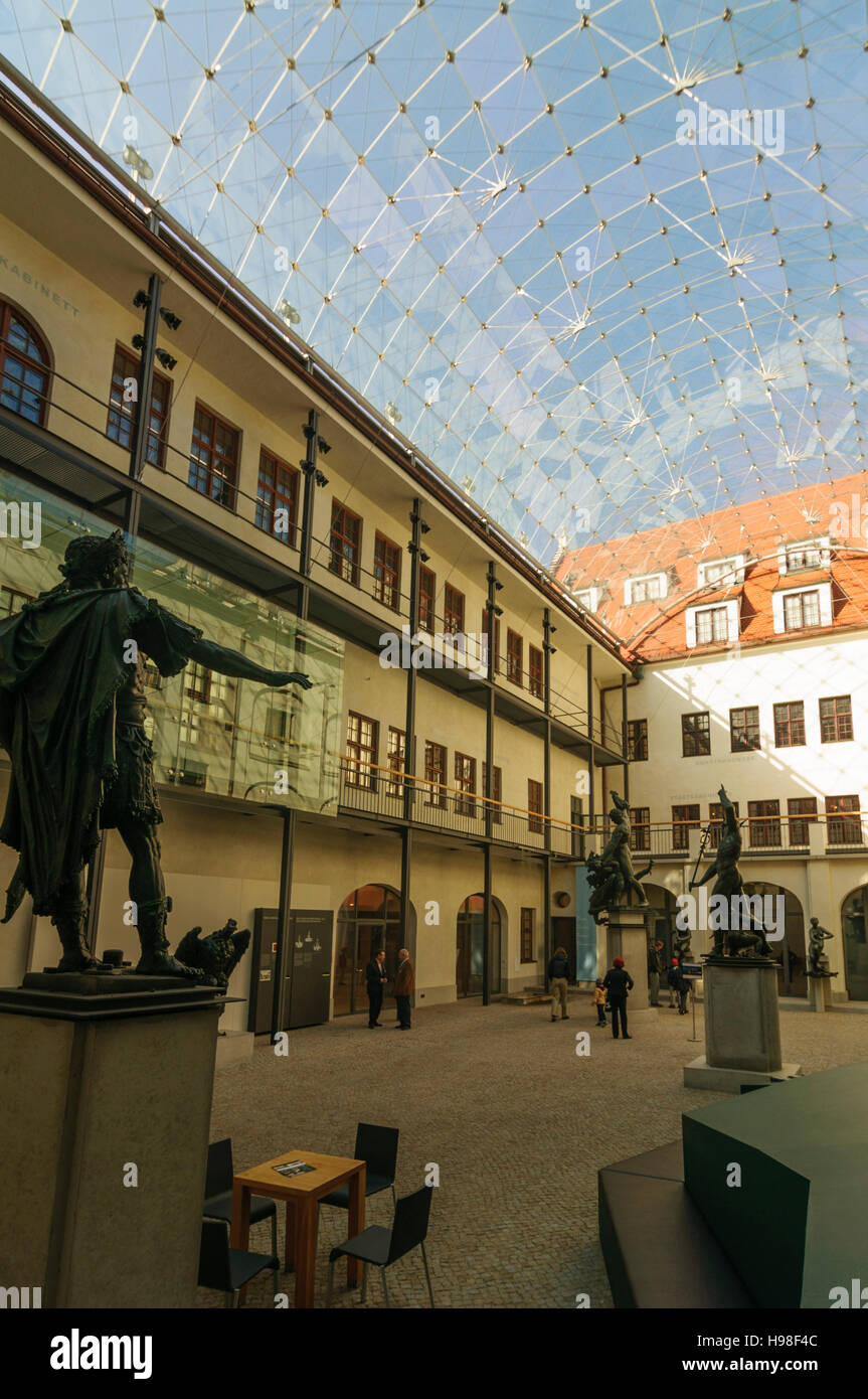 Augsburg: Inner courtyard of the Maximilian Museum, Schwaben, Swabia, Bayern, Bavaria, Germany Stock Photo