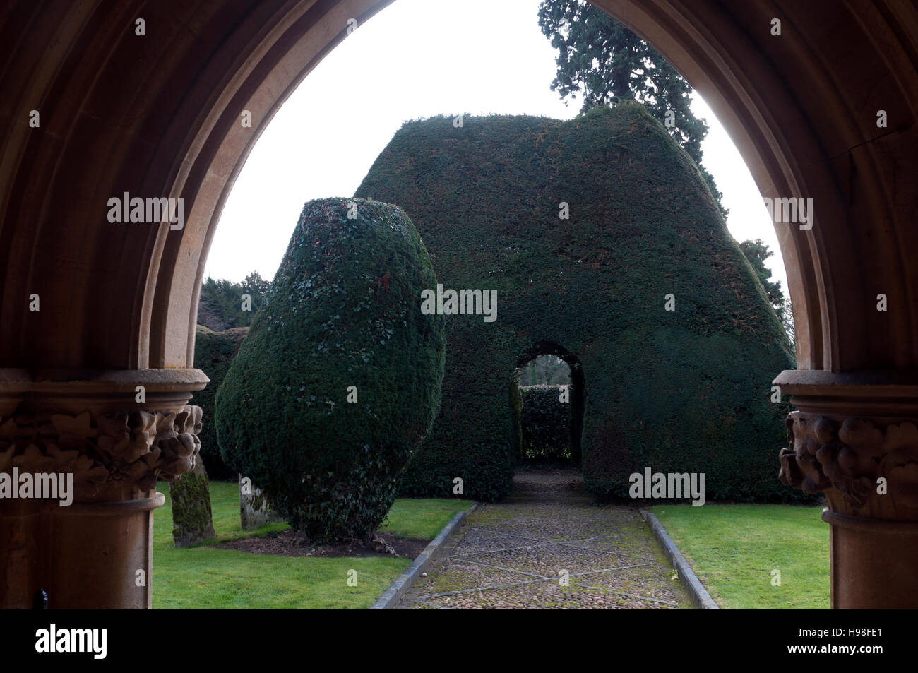 View from St. Edward the Confessor Church south porch, Shalstone, Buckinghamshire, England, UK Stock Photo