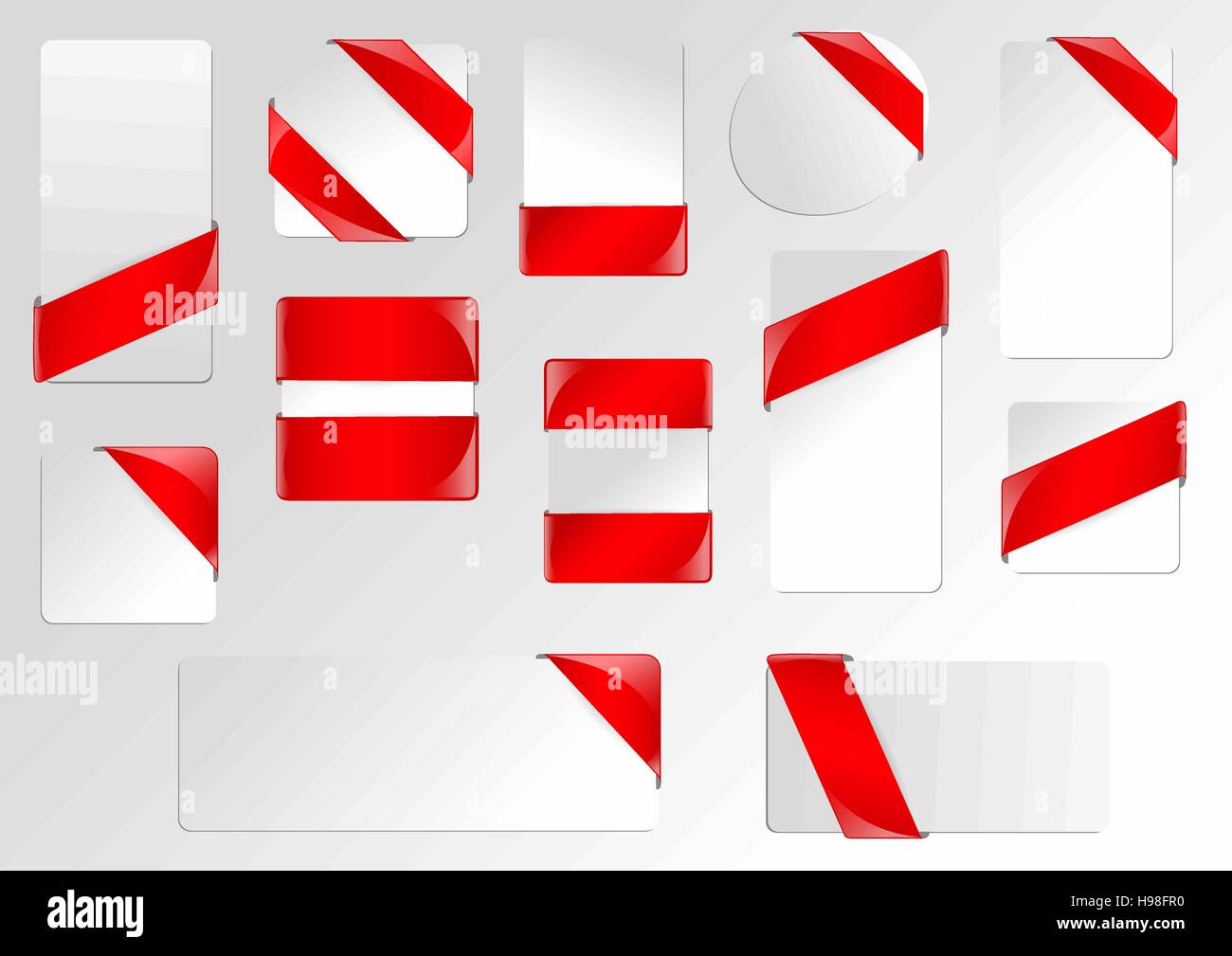 Red Ribbon Frame Business Banners Vector Illustration Eps 10