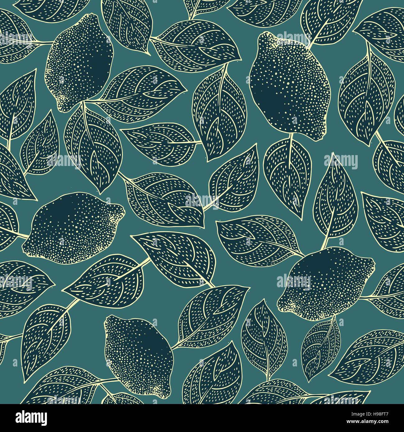 Seamless vector Pattern with Lemon Leaves Stock Vector Image & Art - Alamy