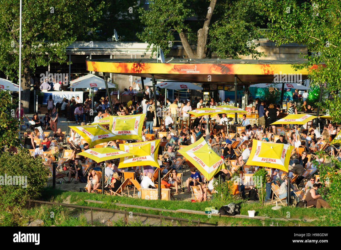 Wien, Vienna: open air bar 'Strandbar Hermann', 03., Wien, Austria Stock Photo