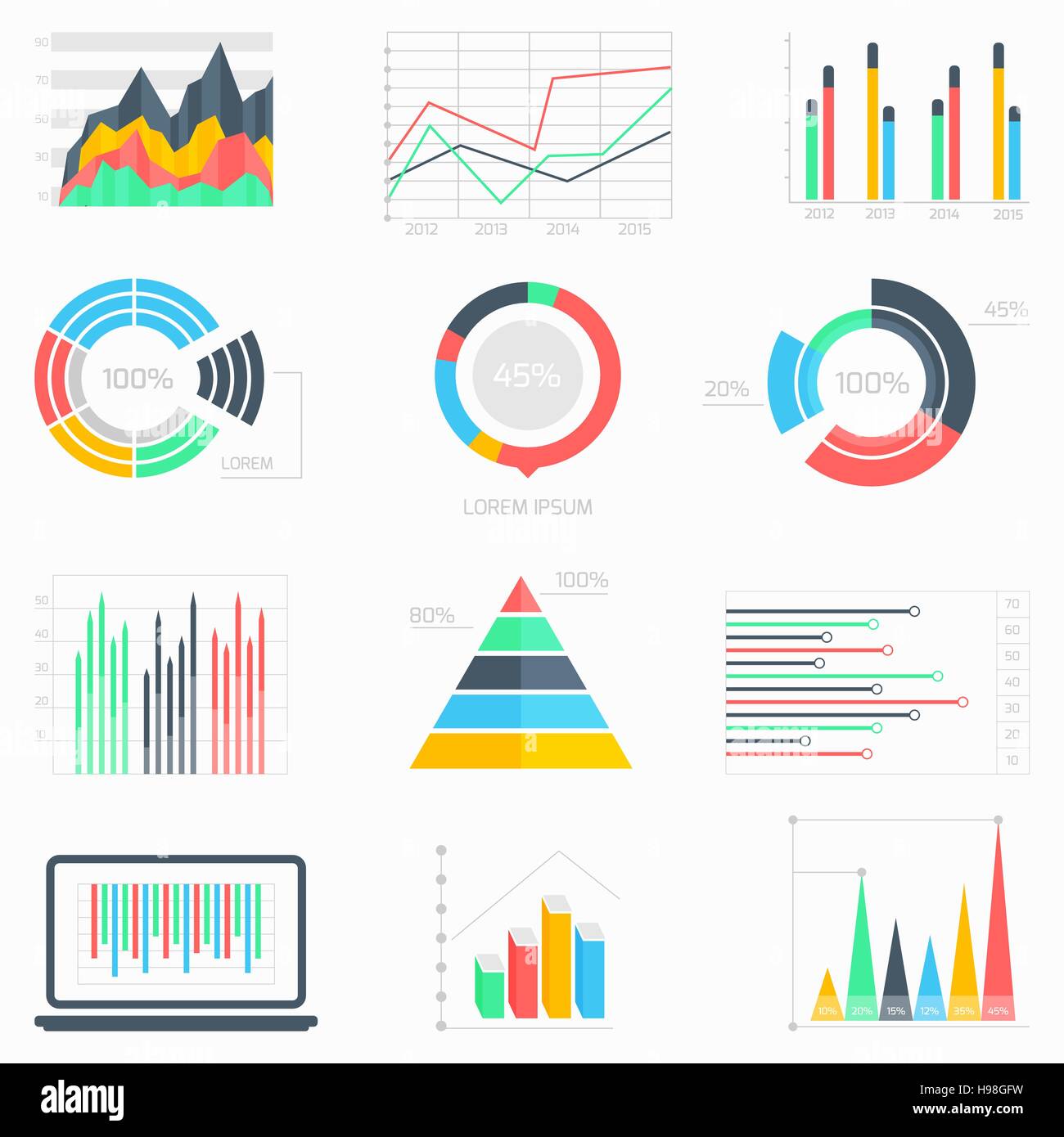 Business data infographic set. Vector illustration, EPS 10 Stock Vector ...