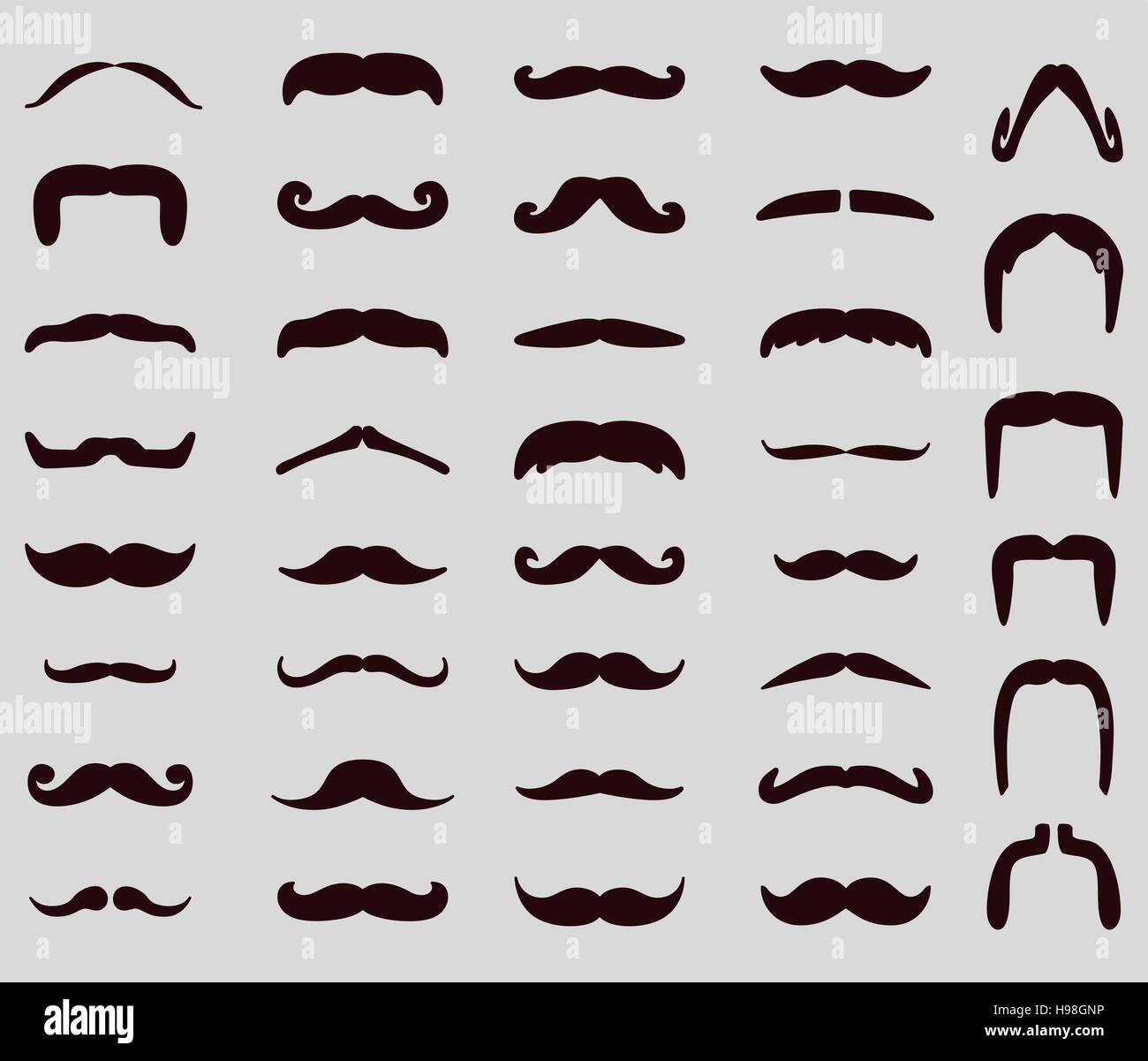 Moustache icon set Stock Vector Image & Art Alamy