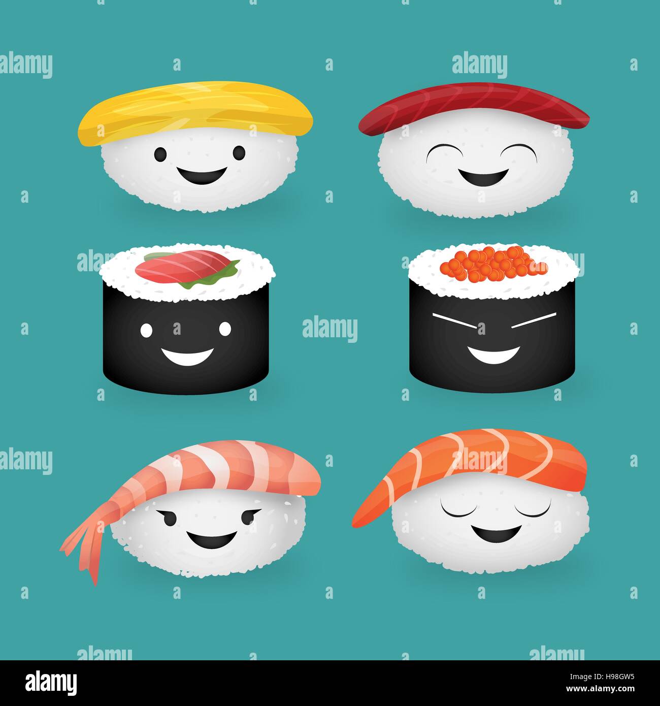 Sushi set. Asian food, vector illustration Stock Vector Image & Art - Alamy