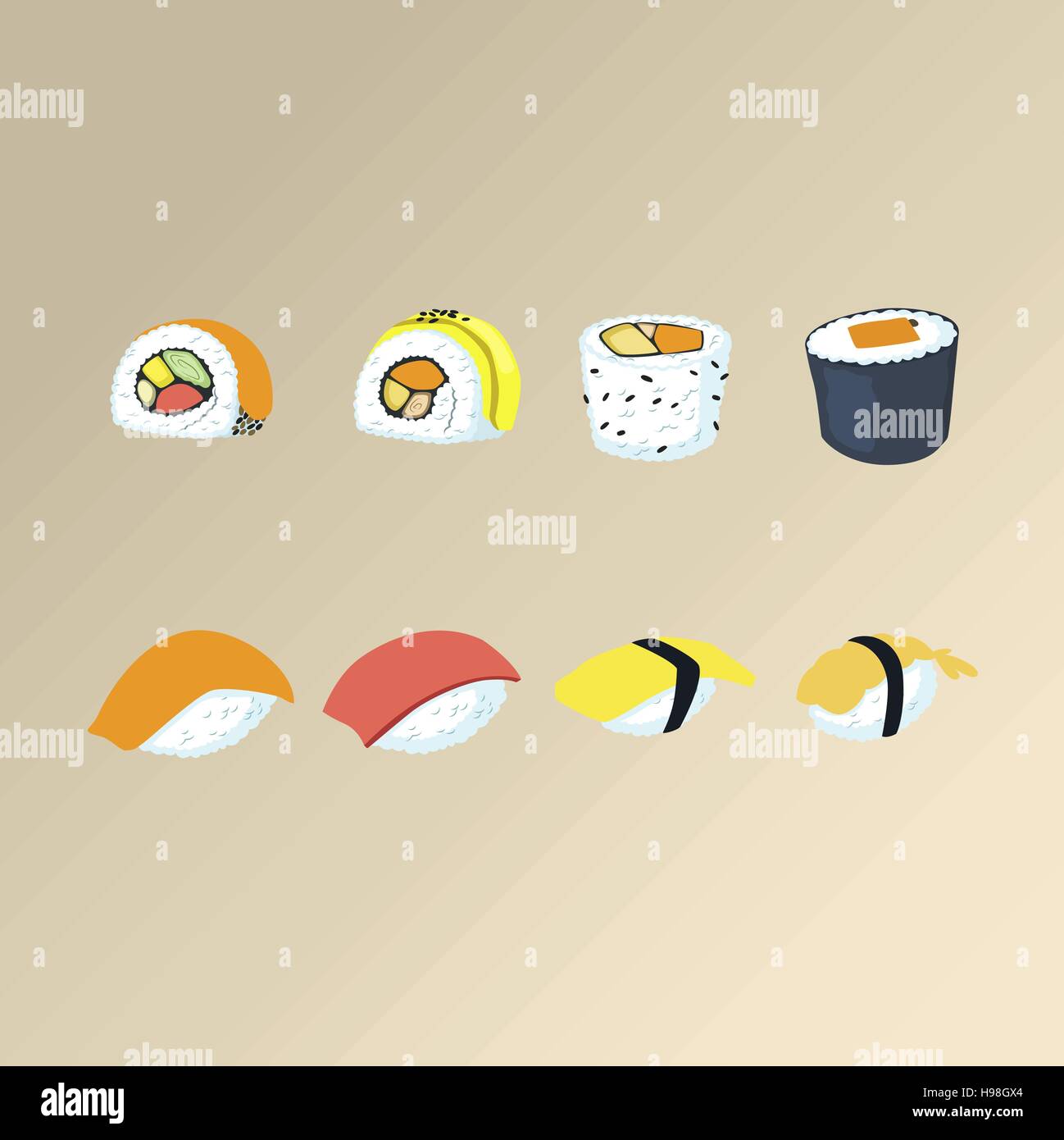 Sushi set. Asian food, vector illustration Stock Vector Image & Art - Alamy
