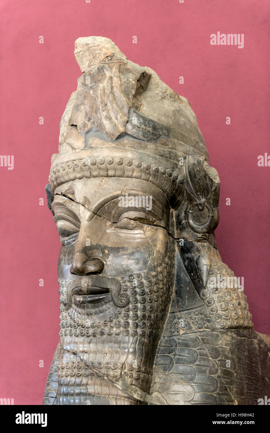 Stone carvings  relief Archaeological Museum, Iran Stock Photo