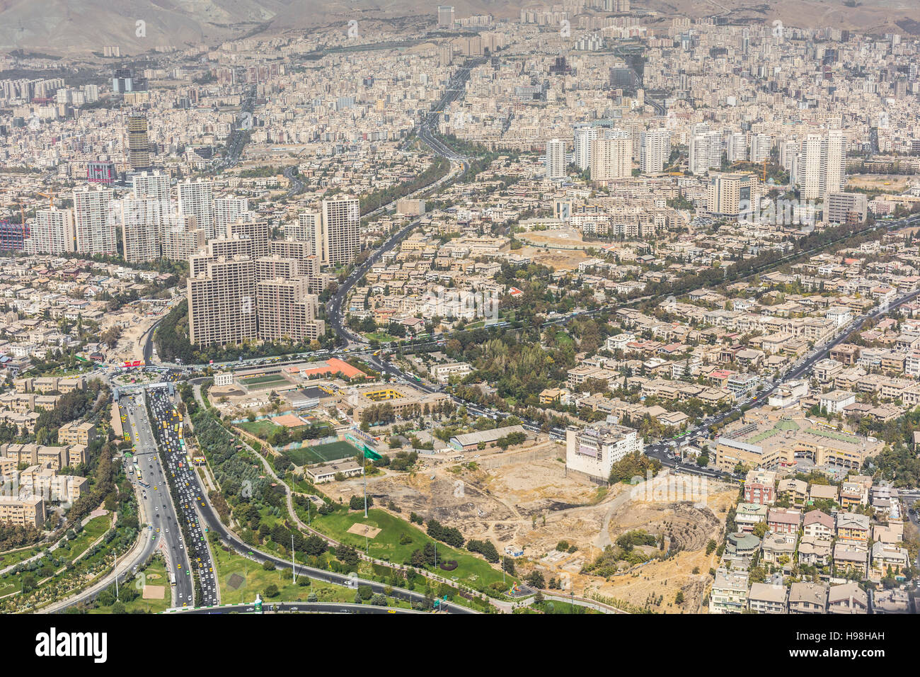 TEHERAN, IRAN - OCTOBER 05, 2016: View from The Milad Tower in Tehran ...