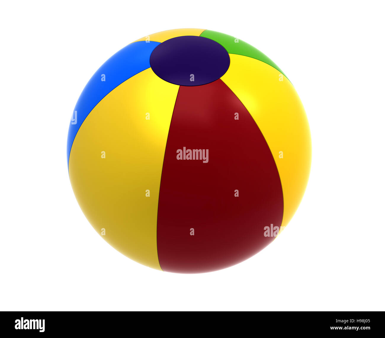 Colorful beach ball, isolated on white, 3D rendering Stock Photo - Alamy