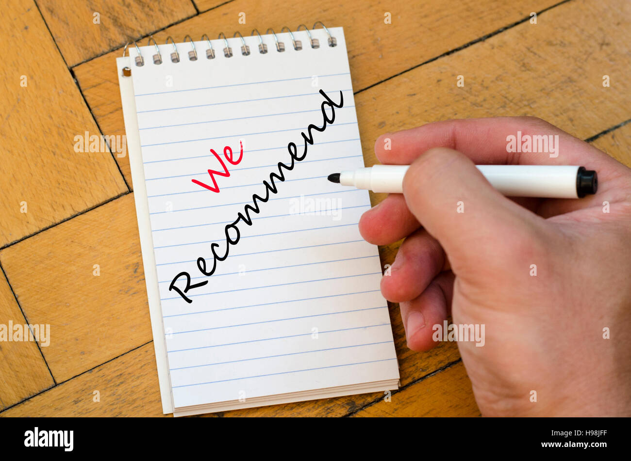We text concept write on notebook Stock Photo Alamy