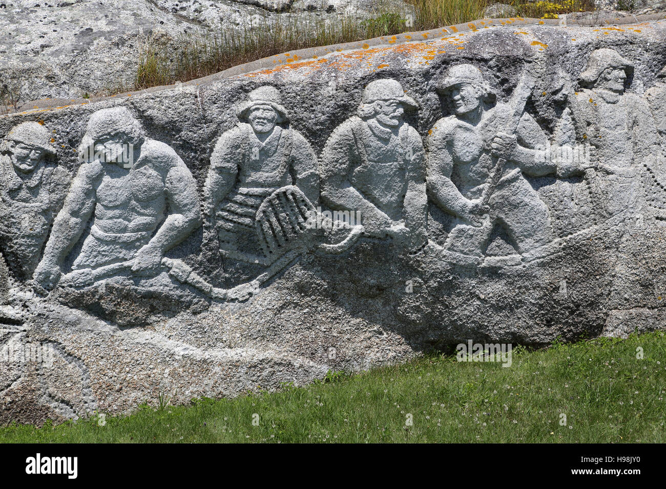 Detail from the Fishermen's Monument at Peggy's Cove in Nova Scotia, Canada. Stock Photo