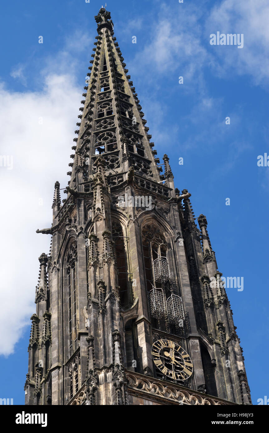 The spire of St. Lambert's Church in Munster and three cages in which the  bodies of the Anabaptists were hung, Germany, Europe Stock Photo - Alamy