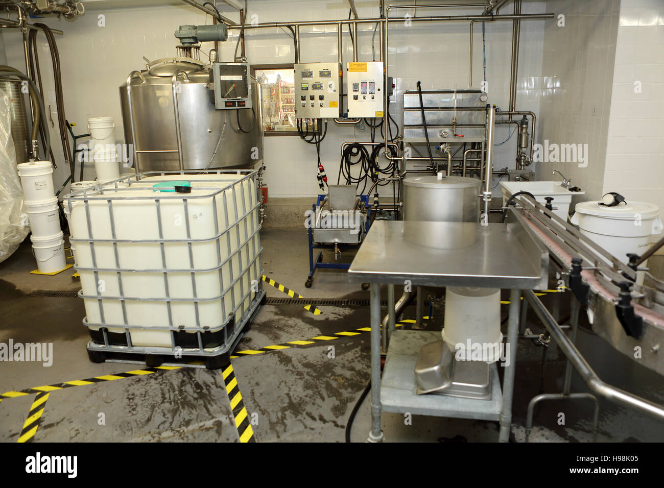 A maple syrup production plant in Nova Scotia, Canada. The factory