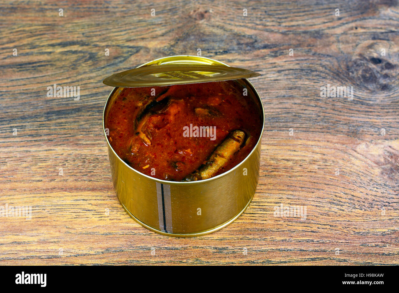 Canned Fish Sprat in Tomato Sauce Studio Photo Stock Photo Alamy