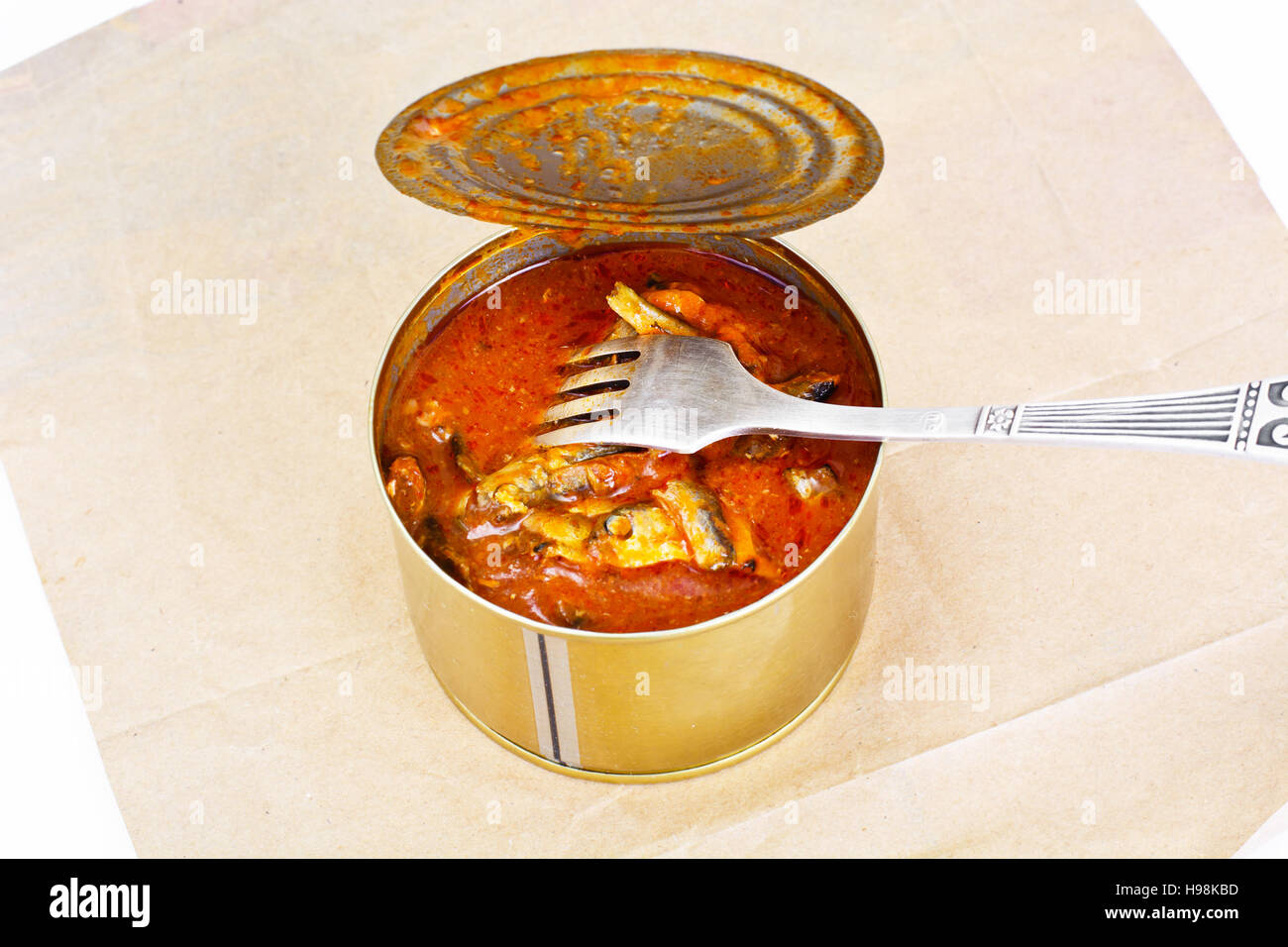 Canned Fish Sprat in Tomato Sauce Studio Photo Stock Photo Alamy