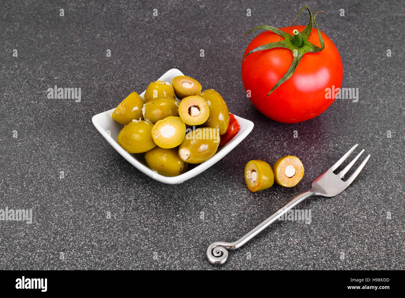 Green Olives Stuffed with Cheese Studio Photo Stock Photo Alamy