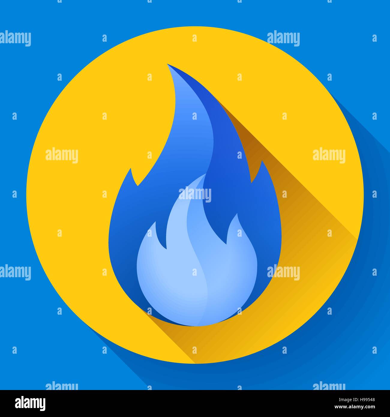 Blue fire flame icon vector logo illustration Stock Vector Image & Art