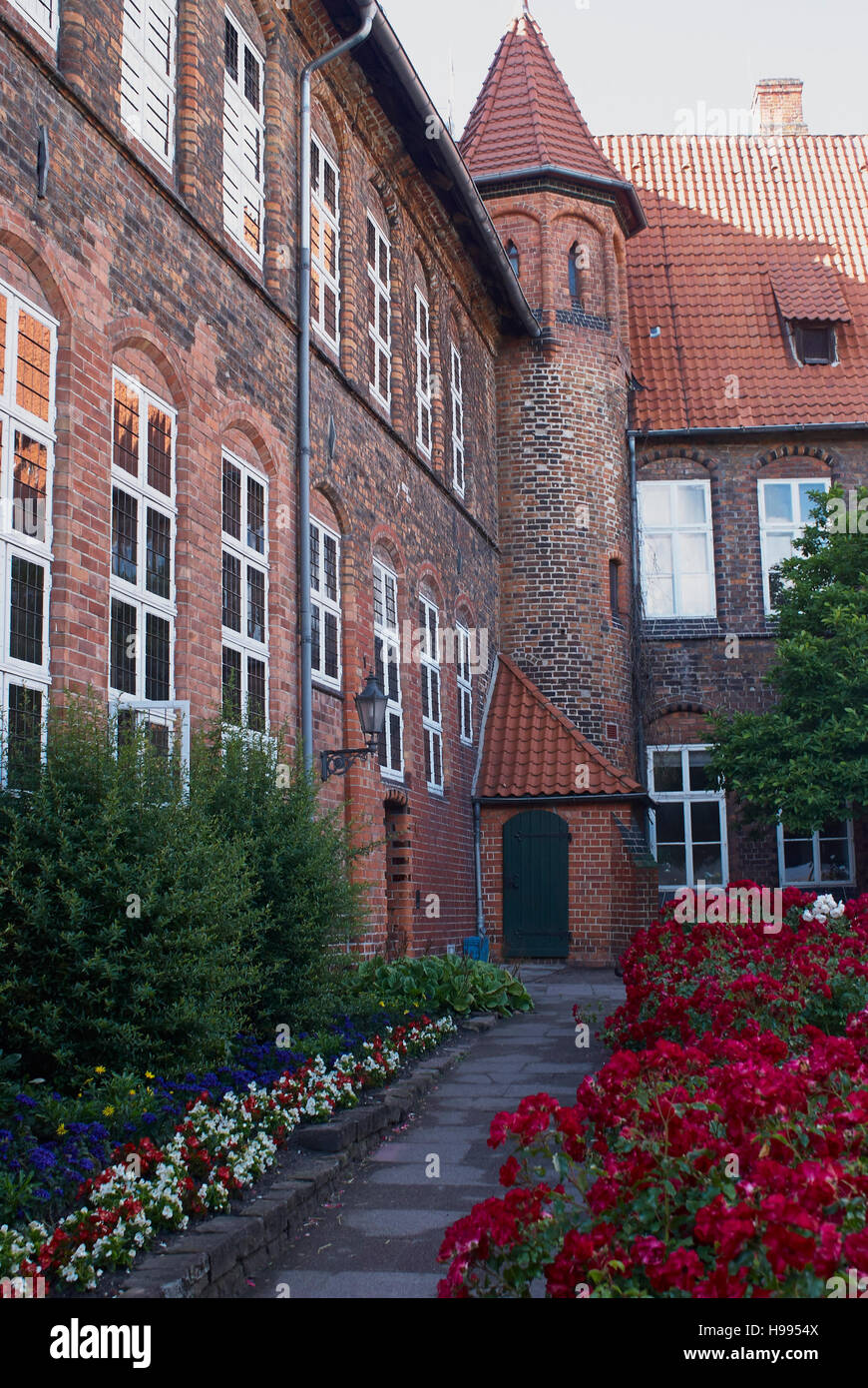 Old gothic brick architecture building in the historical city center of Lüneburg, Germany Stock Photo