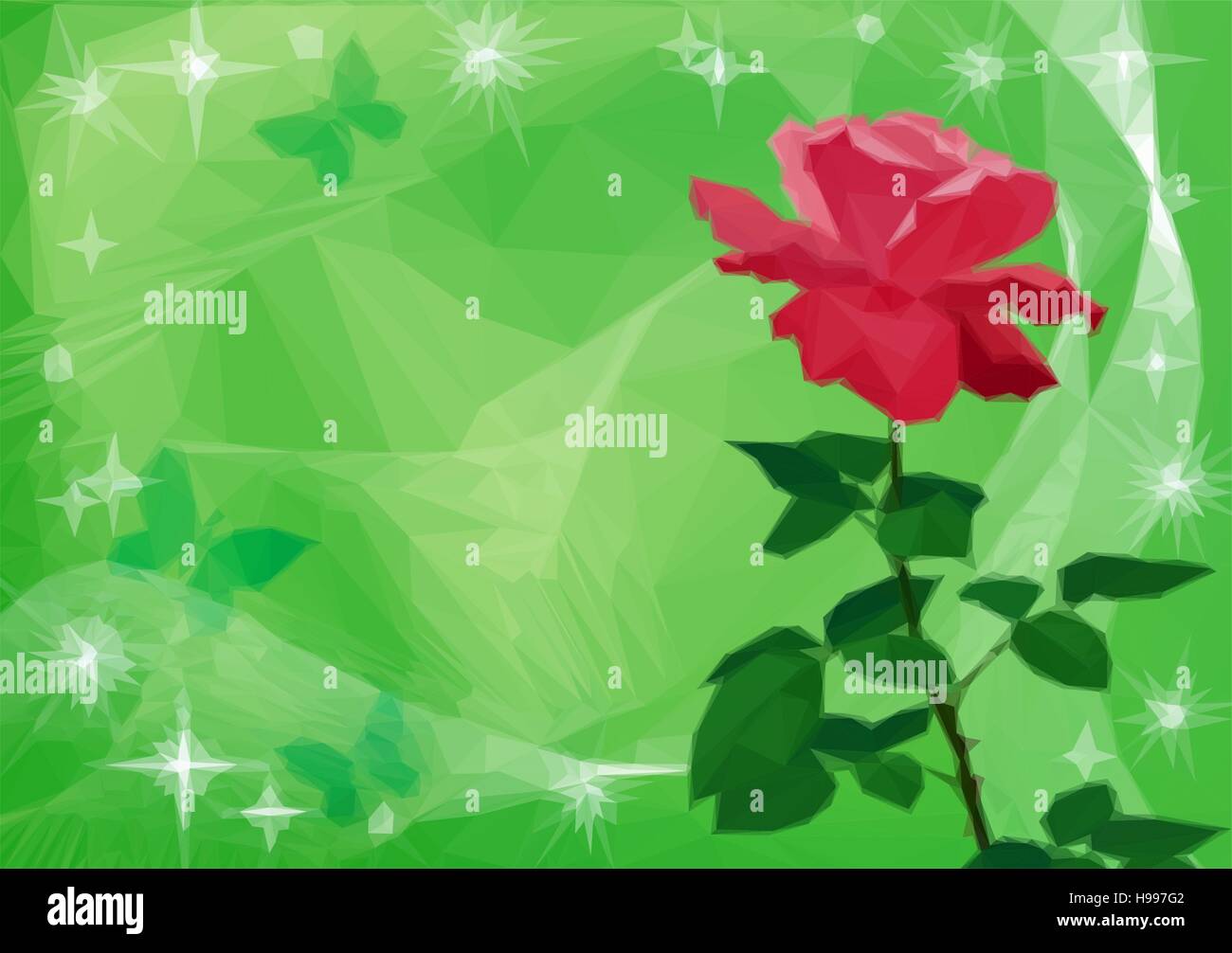 Background with Flower Rose and Butterflies Stock Vector Image & Art ...